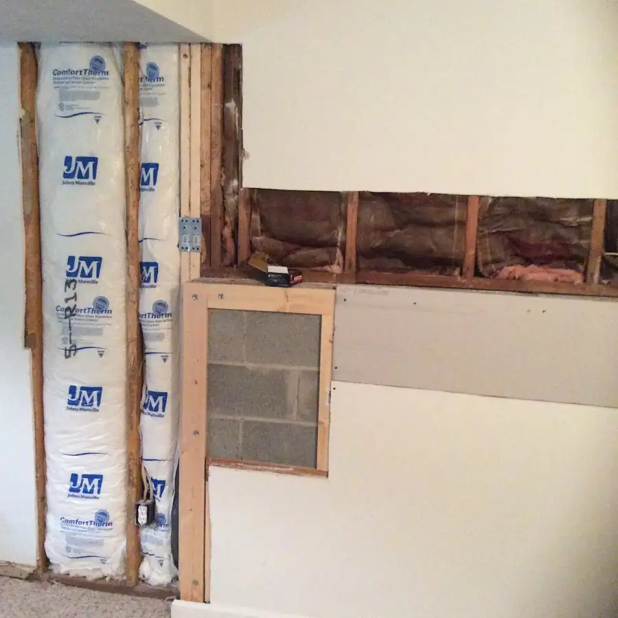 Wall insulation replacement during Basement Flood Cleanup in Wallkill